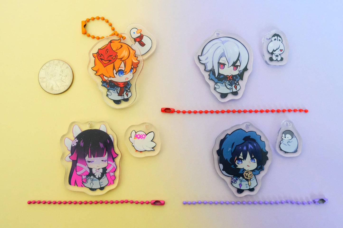 Genshin Impact - Fatui Harbingers - Keychain with small charm - Take your favorite Harbinger with you! - Original Art