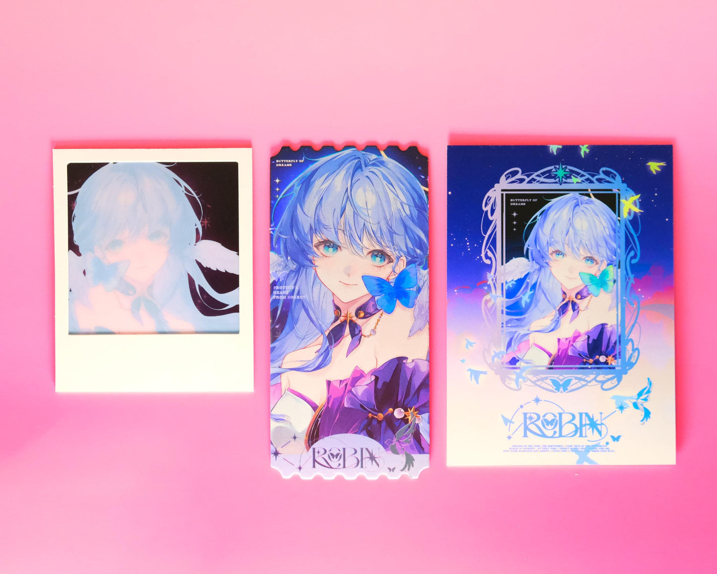 Honkai Star Rail - Robin - Holographic Photocard, Polaroid, Ticket Set of 3 - High quality prints and material