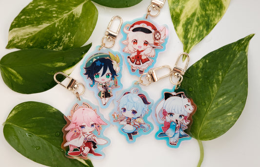 Genshin Impact Rainbow Acrylic Keychains - Perfect Gift For Genshin Lovers!