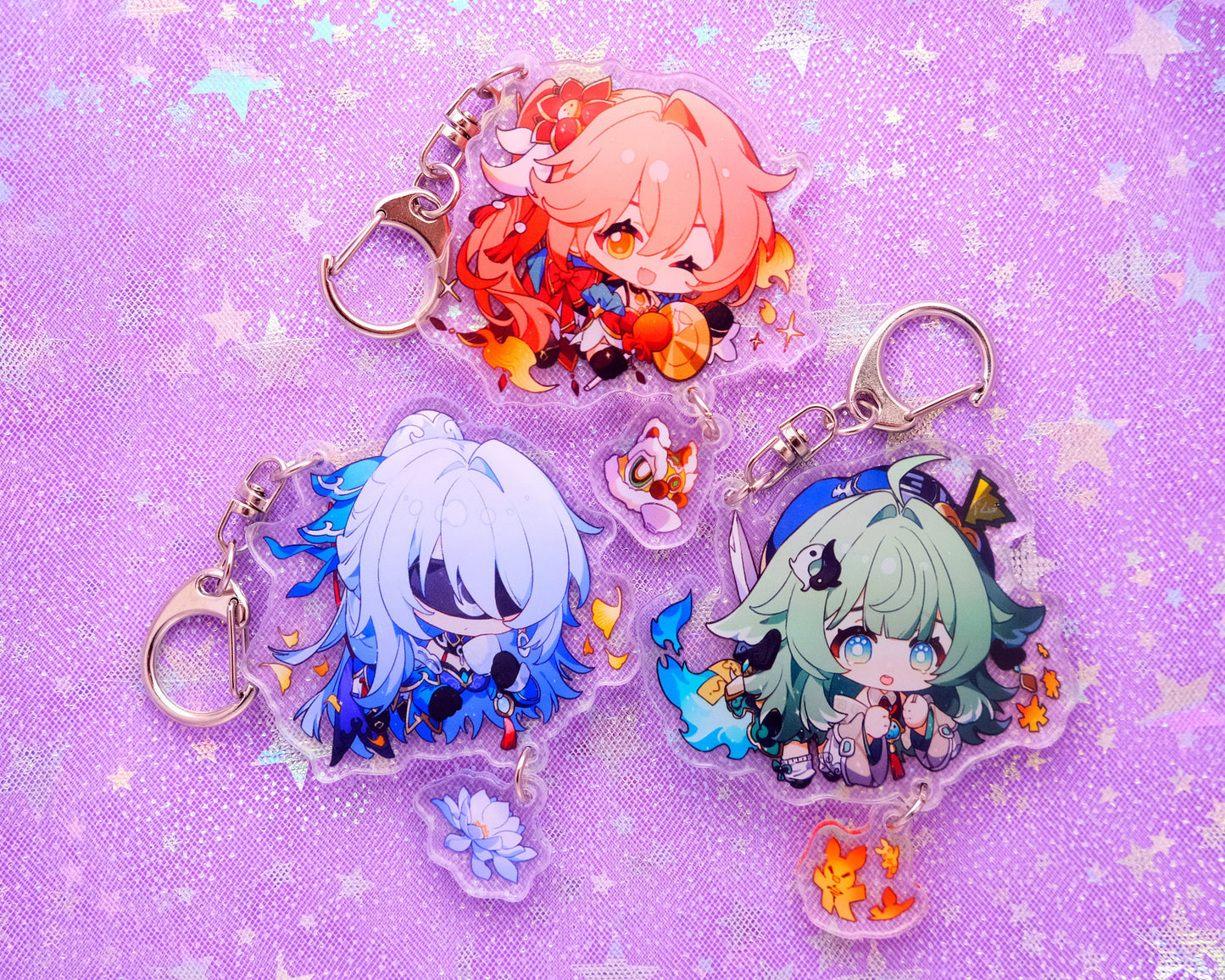 Honkai: Star Rail Character Keychains With Small Charm - Ultra High Quality - March (Hunt) / Yunli / Jiaoqiu