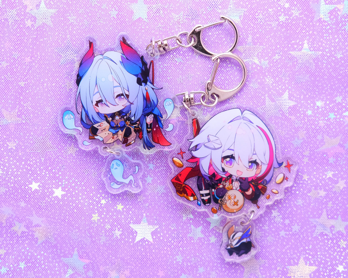 Honkai: Star Rail Character Keychains With Small Charm - Ultra High Quality - March (Hunt) / Yunli / Jiaoqiu