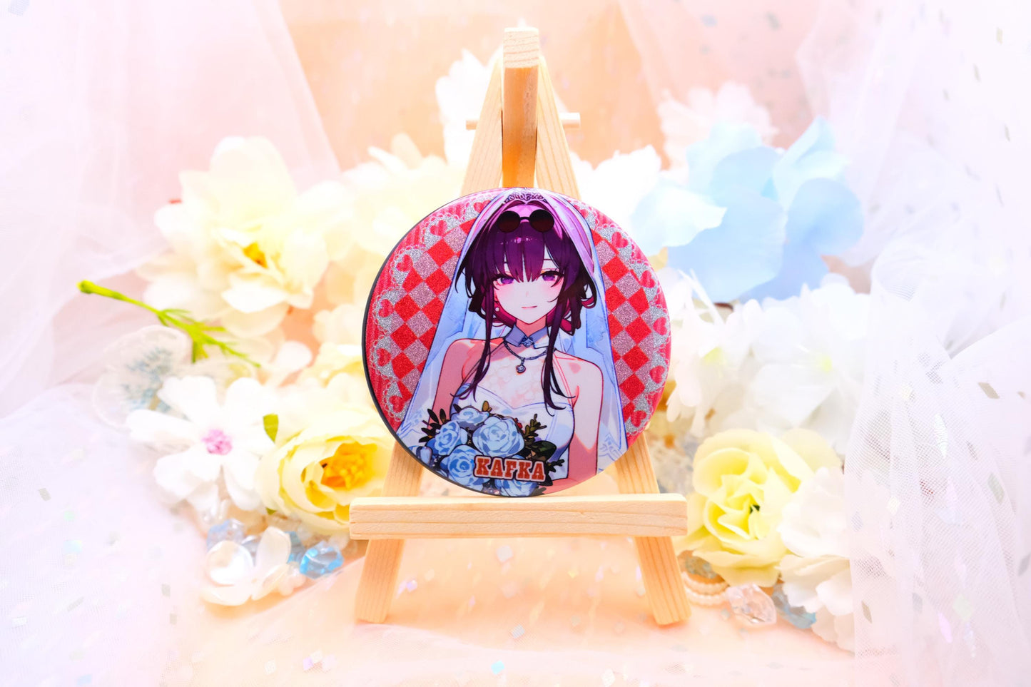 Honkai: Star Rail - Wedding Dress / 花嫁 Hanayome Bride Version - Pinback Button Badges - Sparkly / Ultra High Quality