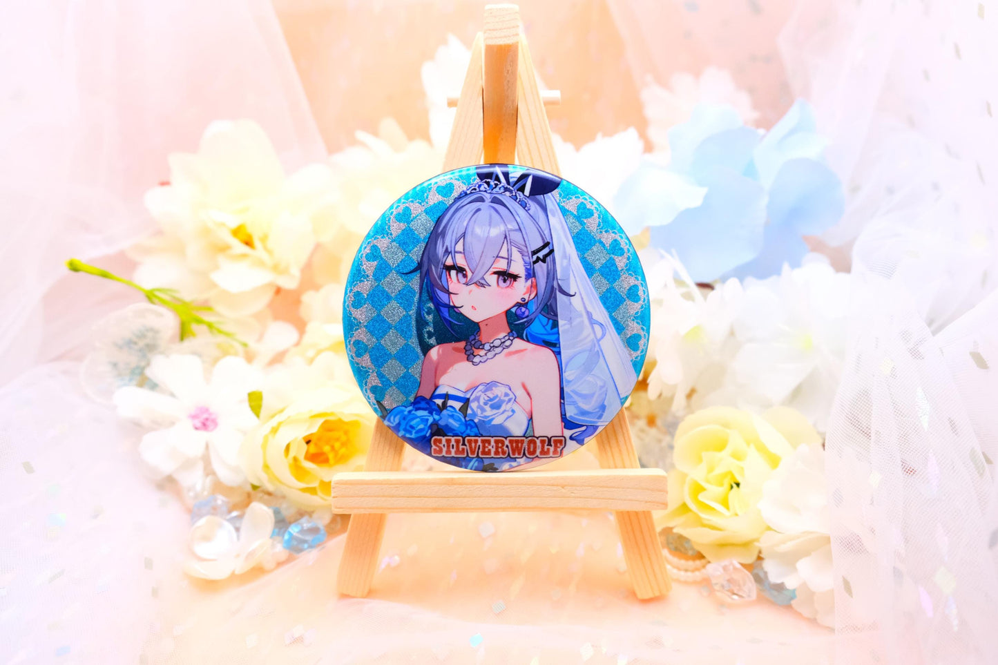 Honkai: Star Rail - Wedding Dress / 花嫁 Hanayome Bride Version - Pinback Button Badges - Sparkly / Ultra High Quality