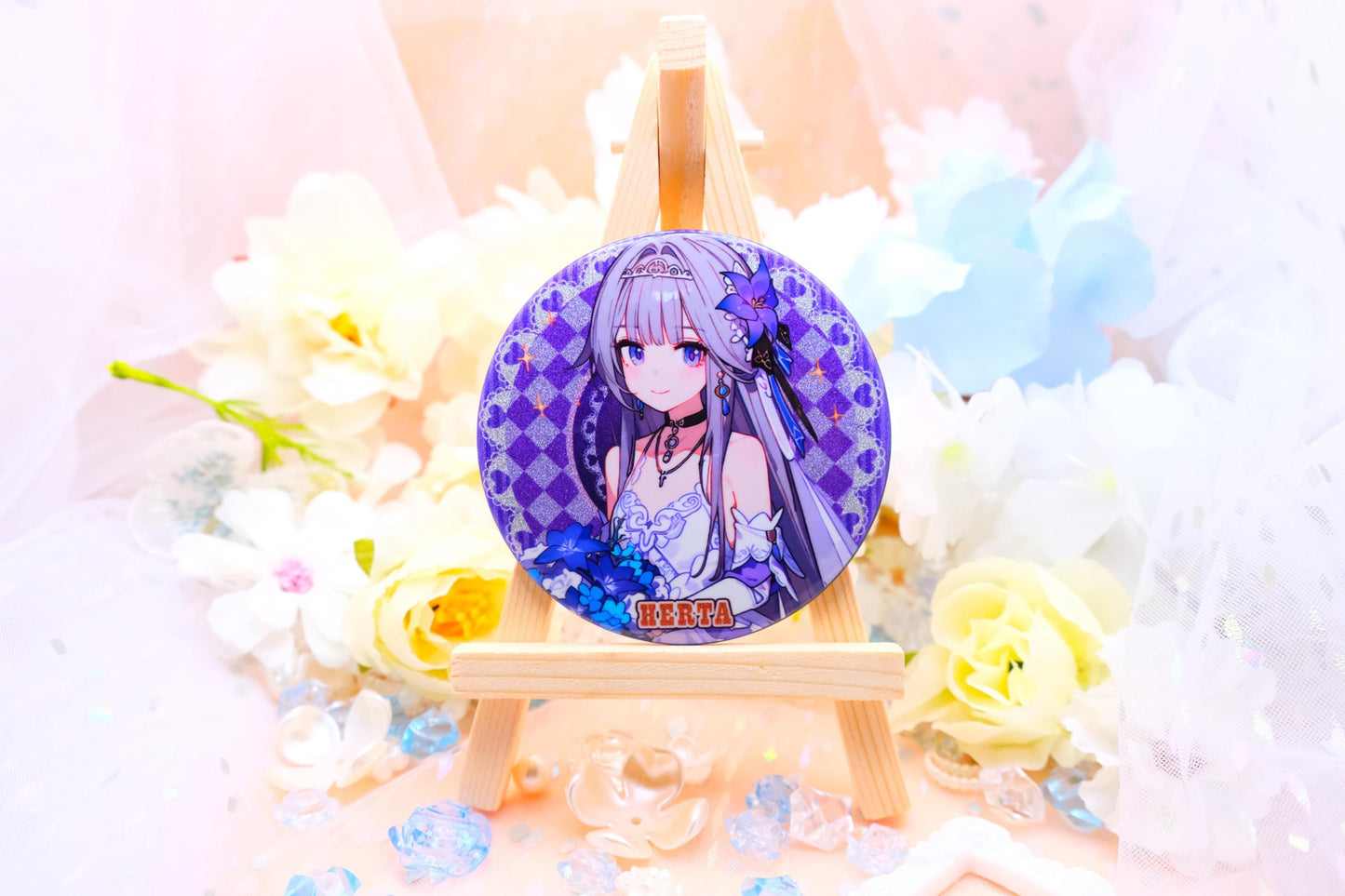 Honkai: Star Rail - Wedding Dress / 花嫁 Hanayome Bride Version - Pinback Button Badges - Sparkly / Ultra High Quality