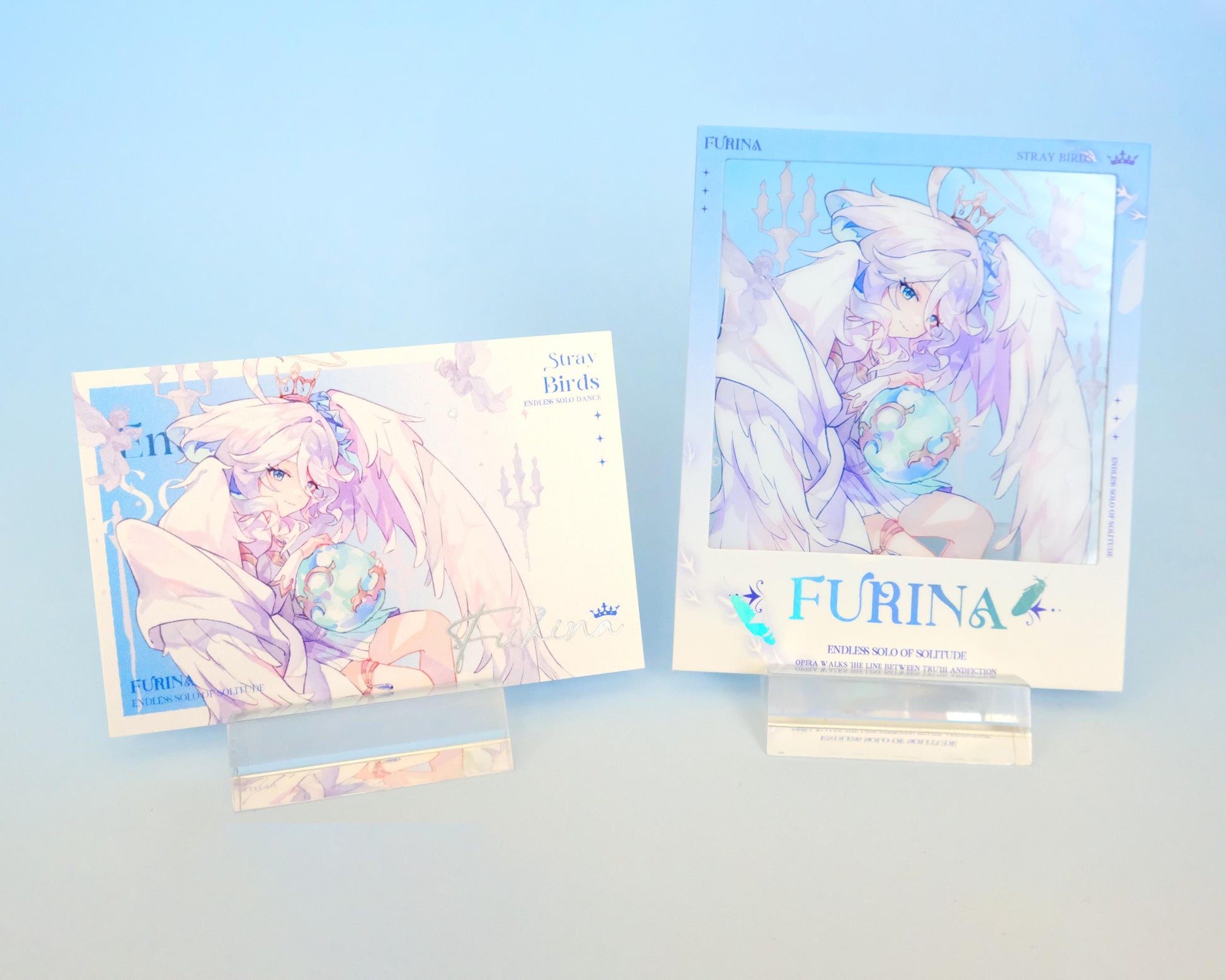 Genshin Impact - Stray Birds - Furina Photocard & Polaroid - Set of 2 - Angelic Furina Print Feat. Original Art!