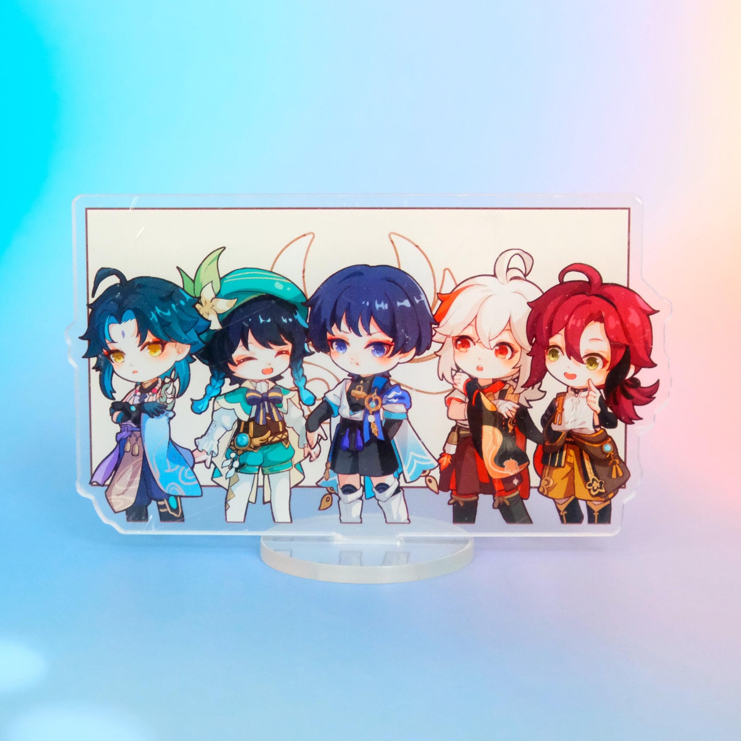 Genshin Impact - Anemo Family Portrait - 5.5x3.5in - Ultra-heavy duty 5mm acrylic print - Feat. Venti, Heizou, Kazuha, Wanderer, Xiao!