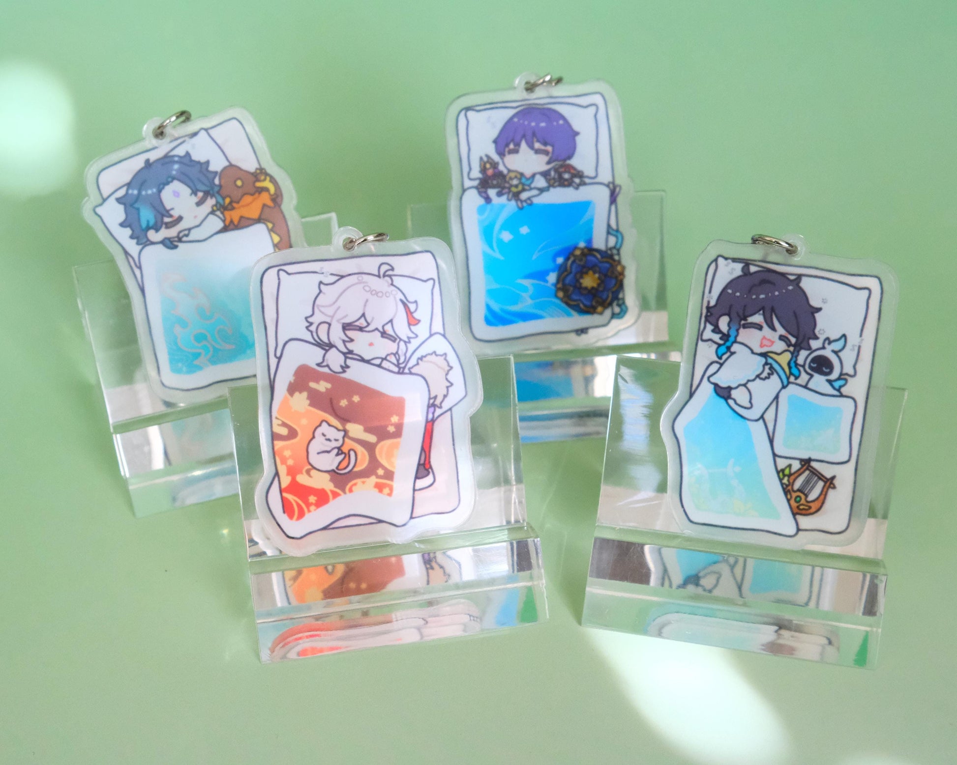 Genshin Impact - Goodnight Teyvat Character Keychains - Perfect sleepy gift for your sleep enthusiasts!