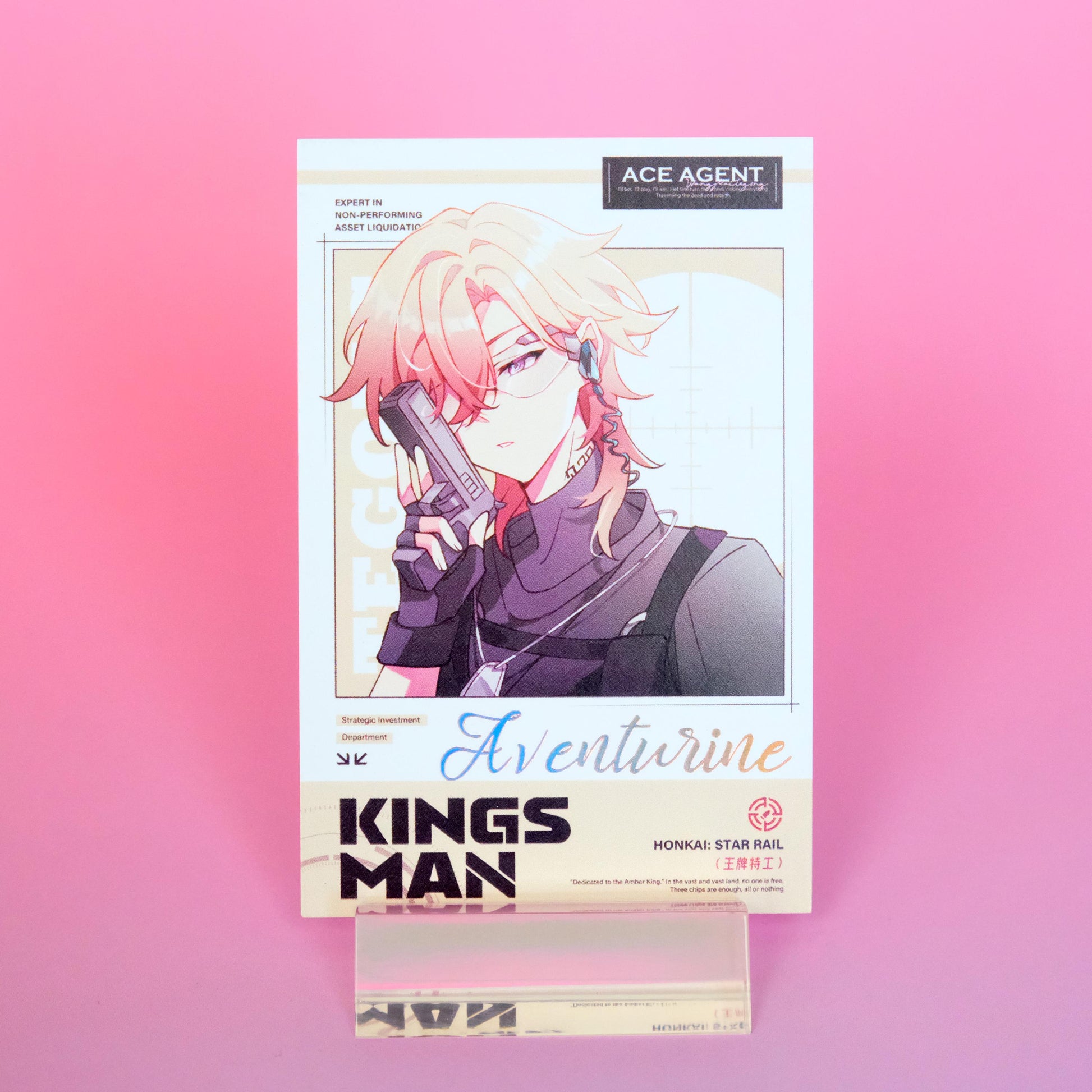 Honkai: Star Rail - Kingsman - Aventurine Photocard Set - Set of 2 - Feat. Original Art - Perfect for Aventurine Fans!