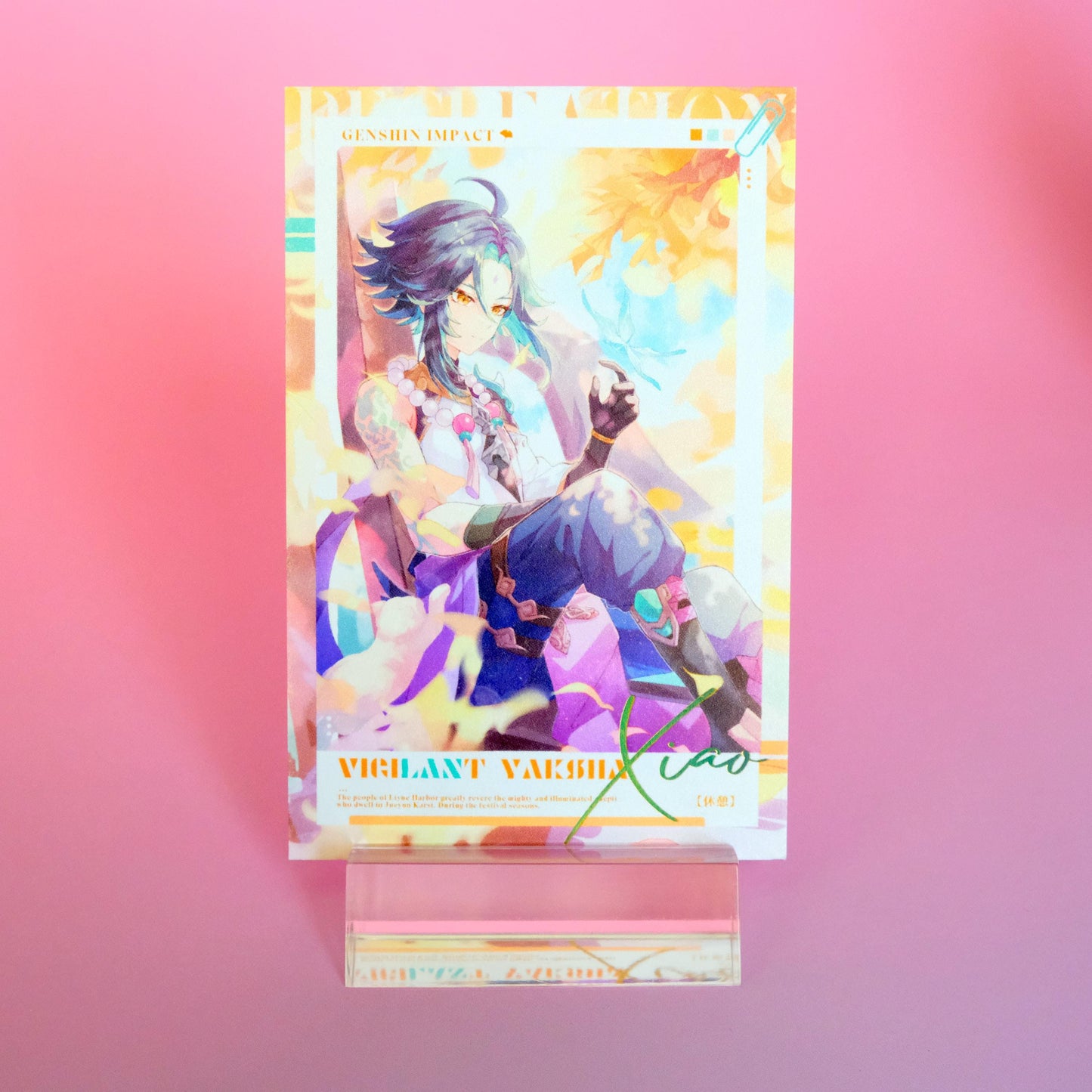 Genshin Impact - Respite - Kazuha & Xiao Photocard - Set of 2 - Original art with gold lettering!