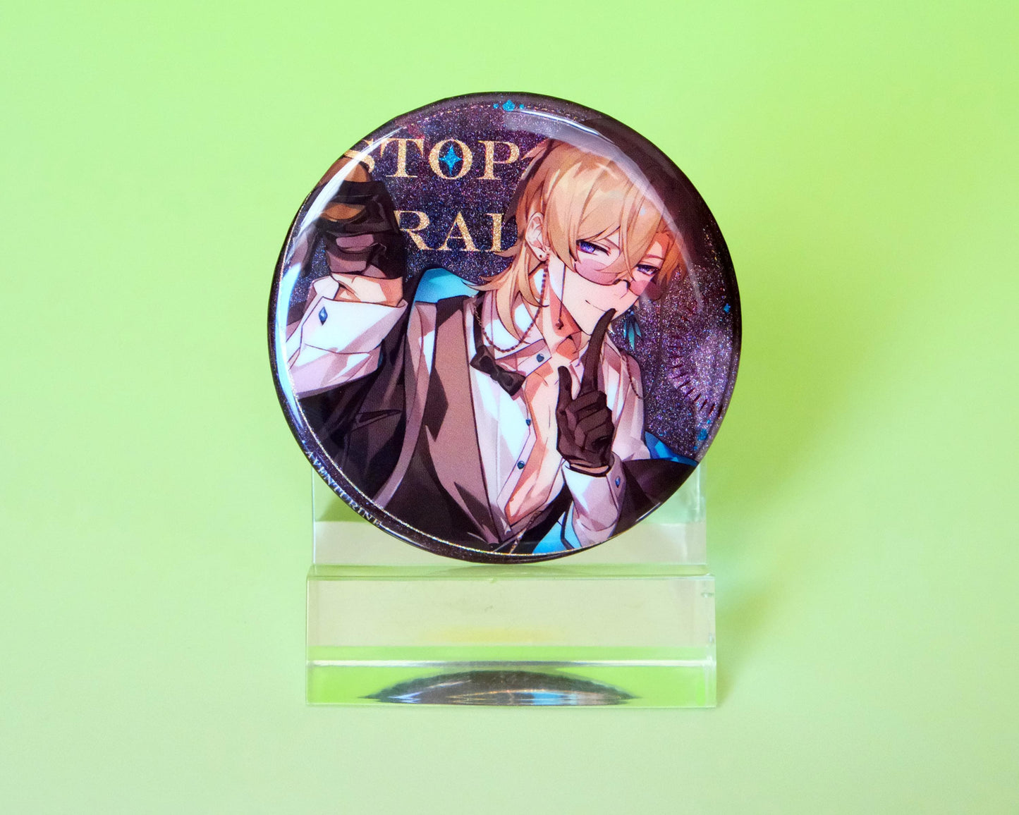 Honkai: Star Rail - Aventurine - Pinback Button Badges - Set of 2 - Sparkly / Ultra High Quality