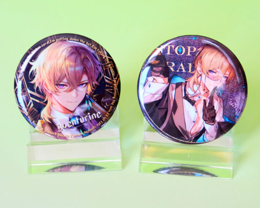 Honkai: Star Rail - Aventurine - Pinback Button Badges - Set of 2 - Sparkly / Ultra High Quality