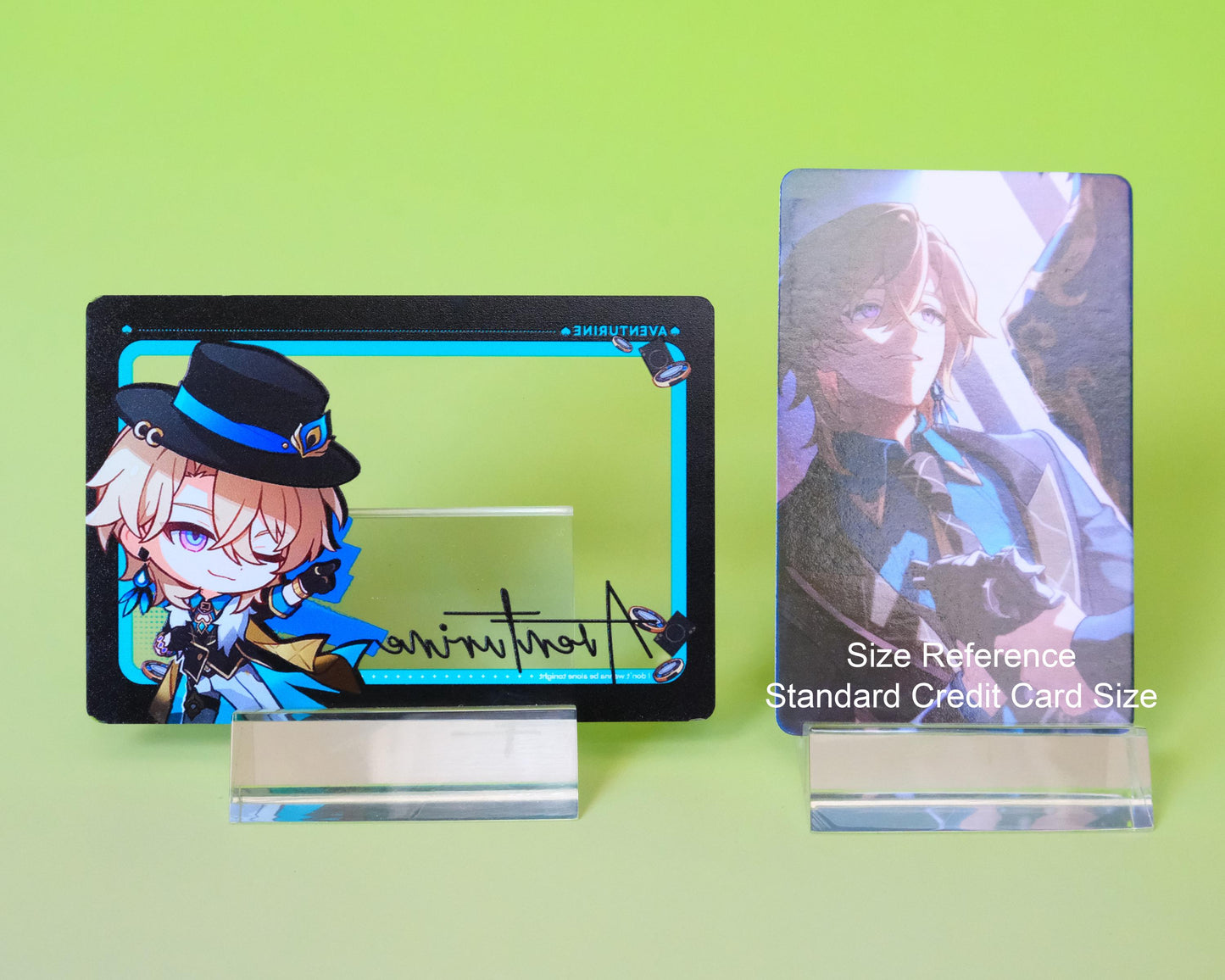 Honkai: Star Rail - Aventurine - Transparent Photocard / Photoframe and Pinback Badge Set - Set of 2 - Double-sided print