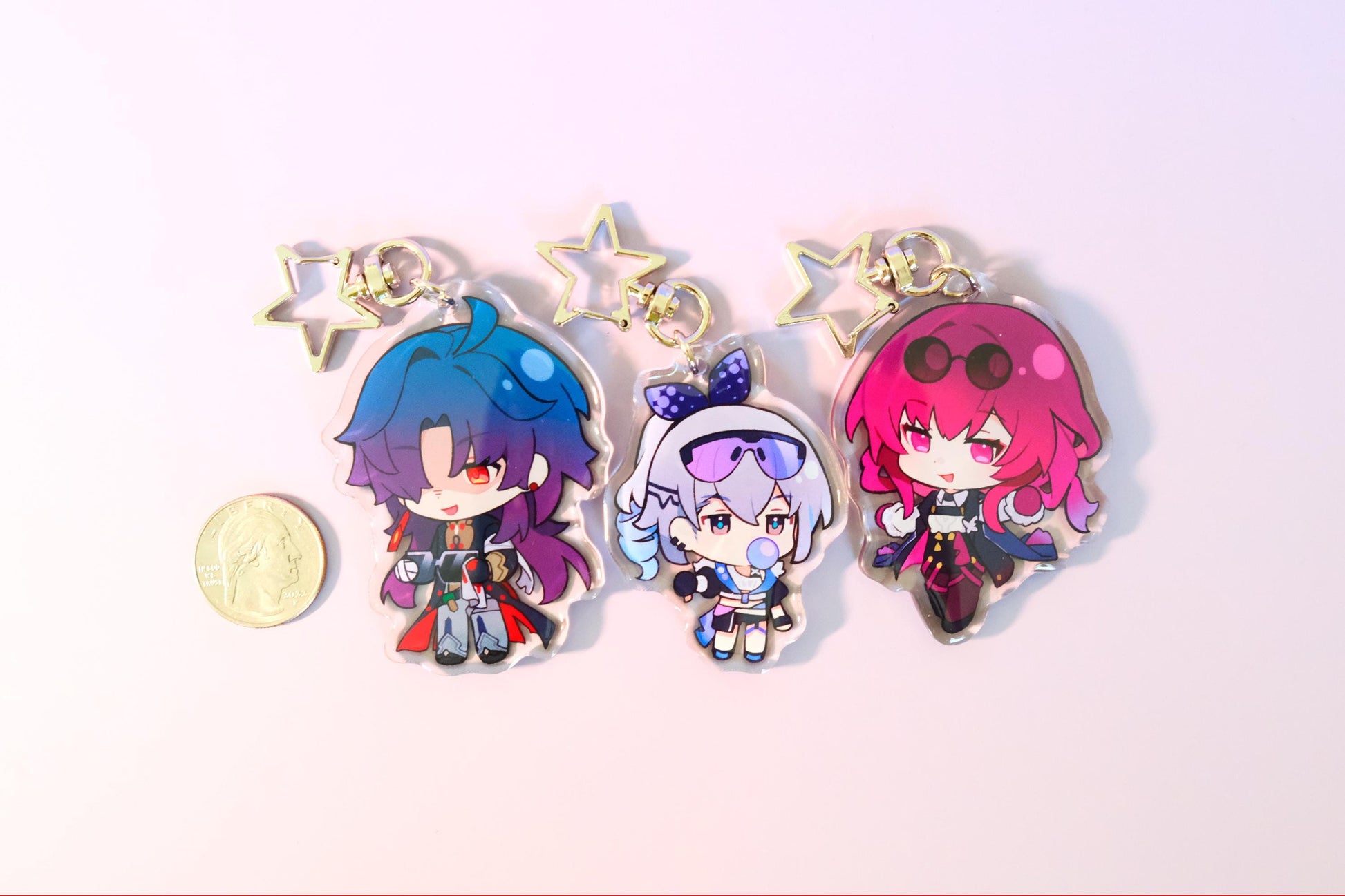 Honkai: Star Rail - Stellaron Hunters Keychain - Kafka / Silver Wolf / Blade - Set of 3 - Resin - Double-sided