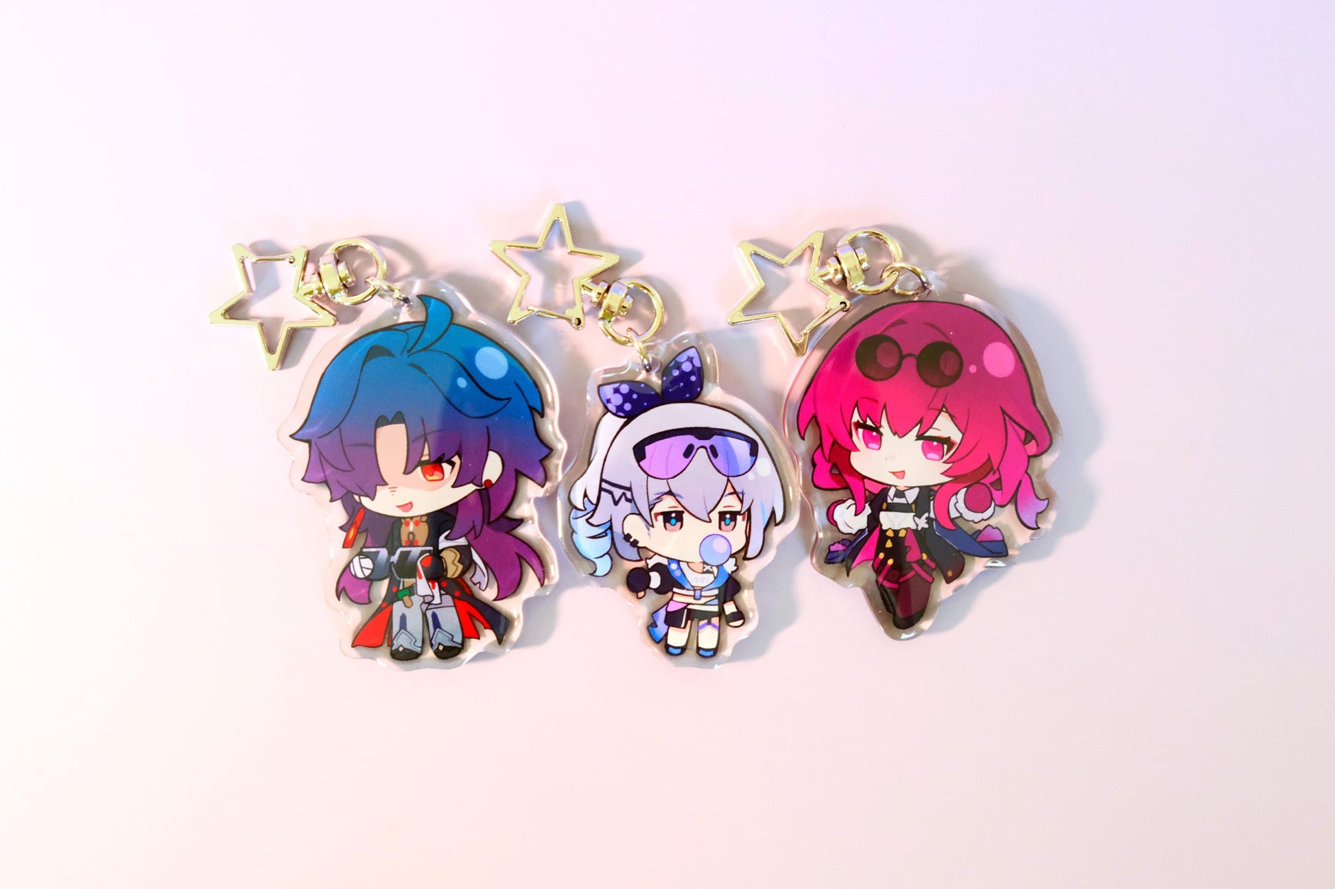 Honkai: Star Rail - Stellaron Hunters Keychain - Kafka / Silver Wolf / Blade - Set of 3 - Resin - Double-sided